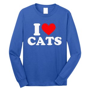 I Heart Cats I Heart Cats I Love Cats Valentine Day Long Sleeve Shirt