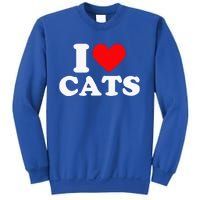 I Heart Cats I Heart Cats I Love Cats Valentine Day Sweatshirt