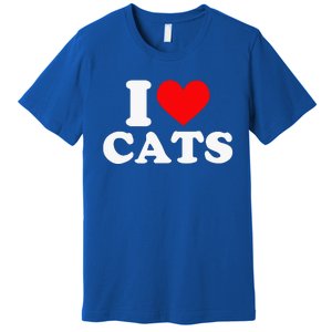 I Heart Cats I Heart Cats I Love Cats Valentine Day Premium T-Shirt