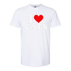 I Heart Cats I Heart Cats I Love Cats Valentine Day Softstyle CVC T-Shirt