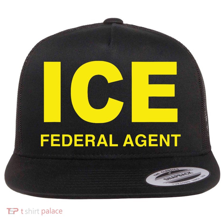 Ice Halloween Costume Federal Agent Police Immigration Flat Bill Trucker Hat