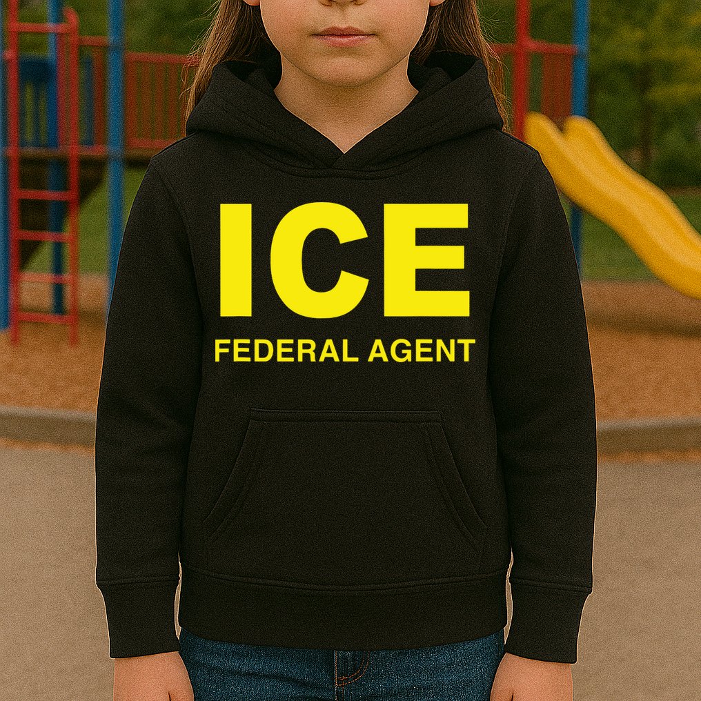 Ice Halloween Costume Federal Agent Police Immigration Kids Hoodie