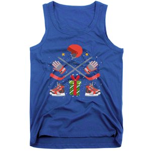 Ice Hockey Christmas Tree Ornats Funny Xmas Gift Tank Top