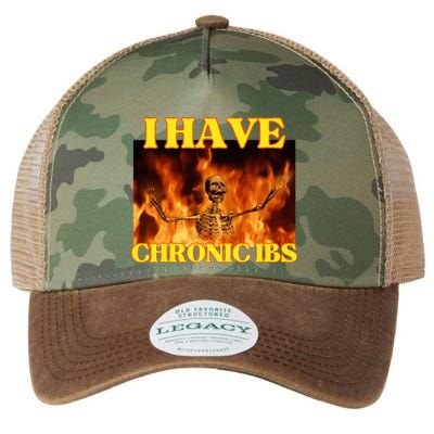 I Have Chronic Ibs Funny Cool Hard Skeleton Meme Legacy Tie Dye Trucker Hat