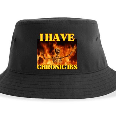 I Have Chronic Ibs Funny Cool Hard Skeleton Meme Sustainable Bucket Hat