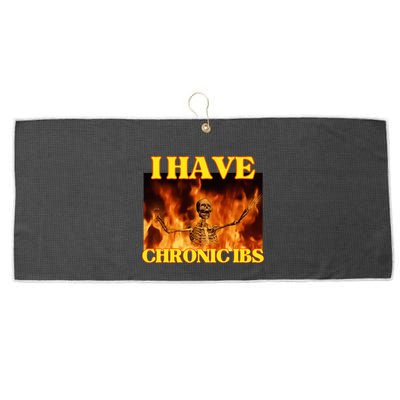 I Have Chronic Ibs Funny Cool Hard Skeleton Meme Large Microfiber Waffle Golf Towel