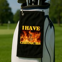 I Have Chronic Ibs Funny Cool Hard Skeleton Meme Golf Towel