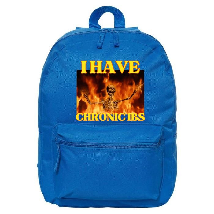 I Have Chronic Ibs Funny Cool Hard Skeleton Meme 16 in Basic Backpack