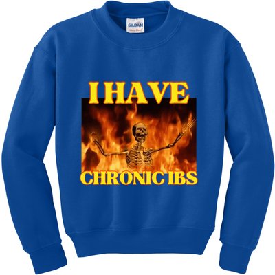 I Have Chronic Ibs Funny Cool Hard Skeleton Meme Kids Sweatshirt