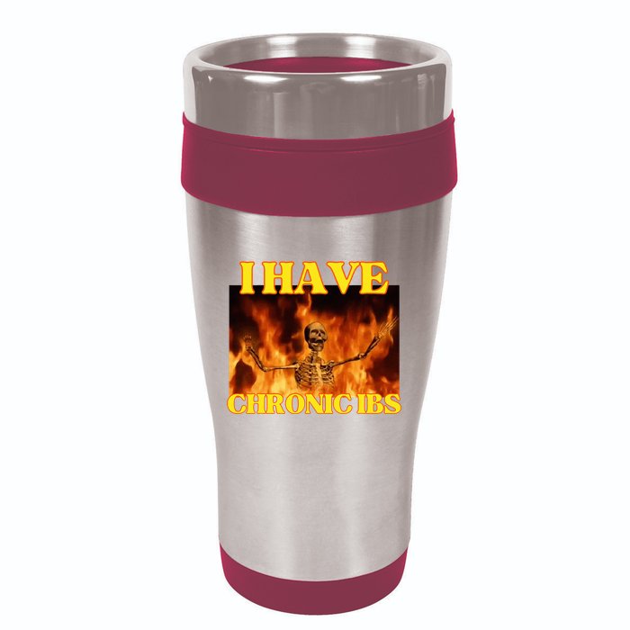 I Have Chronic Ibs Funny Cool Hard Skeleton Meme 16oz Travel Tumbler