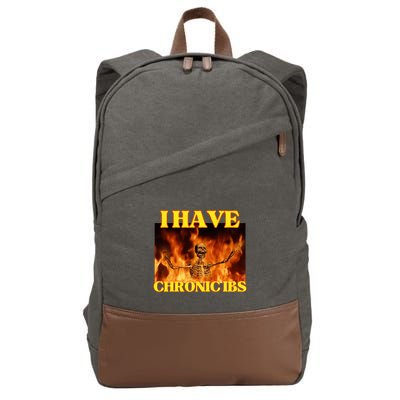 I Have Chronic Ibs Funny Cool Hard Skeleton Meme Cotton Canvas Backpack