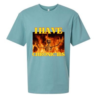 I Have Chronic Ibs Funny Cool Hard Skeleton Meme Sueded Cloud Jersey T-Shirt
