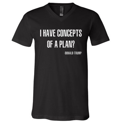 I Have Concepts Of A Plan Vintage Funny Trump Harris V-Neck T-Shirt