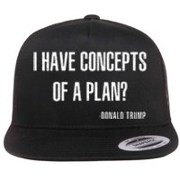 I Have Concepts Of A Plan Vintage Funny Trump Harris Flat Bill Trucker Hat