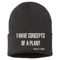 I Have Concepts Of A Plan Vintage Funny Trump Harris Sustainable Knit Beanie