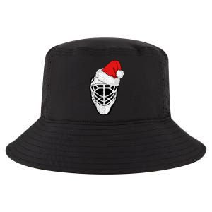 Ice Hockey Christmas Funny Goalie Santa Hat Hockey Fan Gift Cool Comfort Performance Bucket Hat