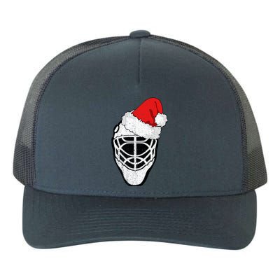 Ice Hockey Christmas Funny Goalie Santa Hat Hockey Fan Gift Yupoong Adult 5-Panel Trucker Hat