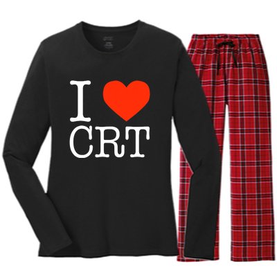 I Heart CRT Critical Race Theory Racial Justice BLM Women's Long Sleeve Flannel Pajama Set 