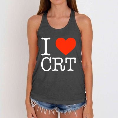 I Heart CRT Critical Race Theory Racial Justice BLM Women's Knotted Racerback Tank