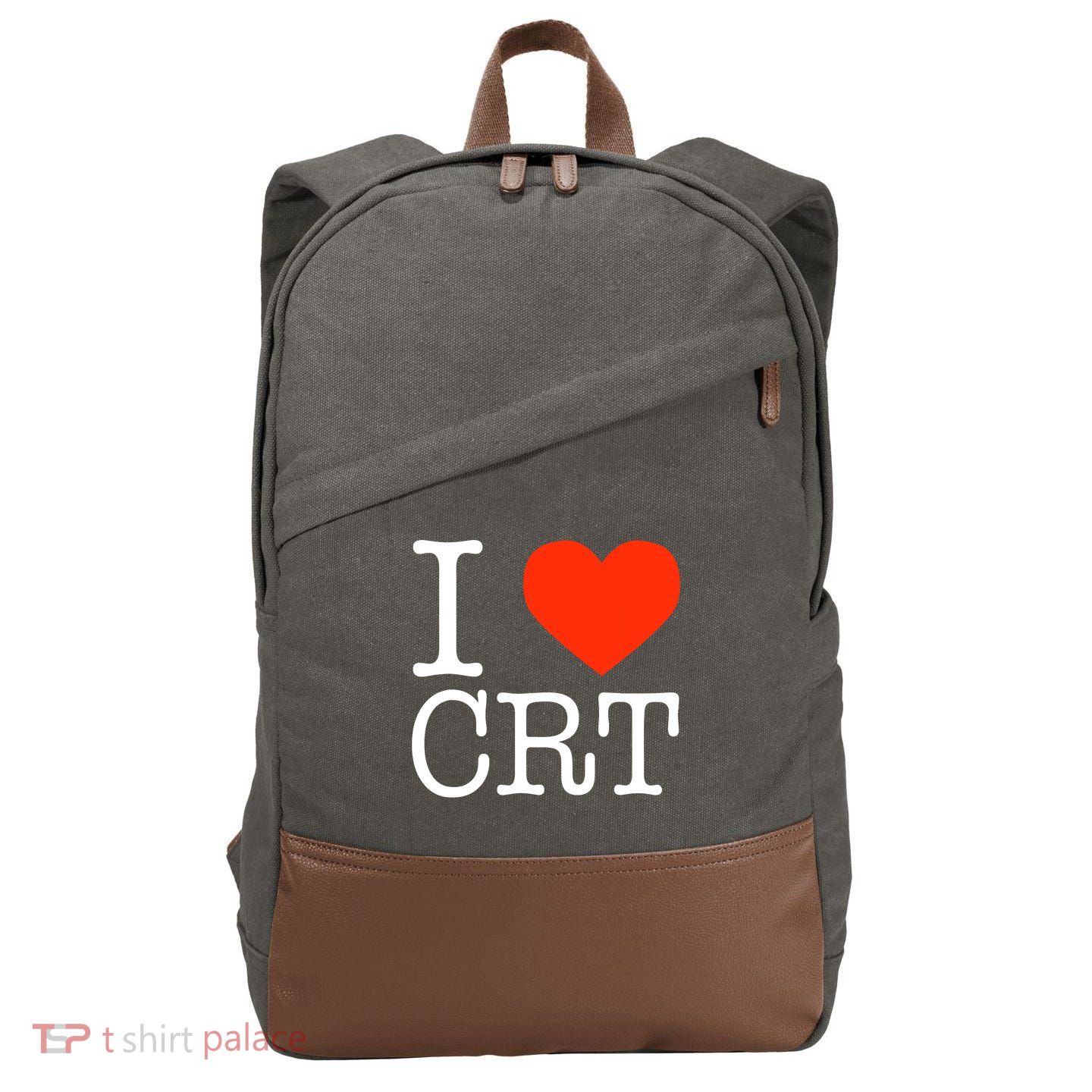 I Heart CRT Critical Race Theory Racial Justice BLM Cotton Canvas Backpack