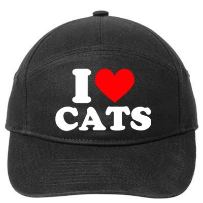 I Heart Cats Shirt I Heart Cats Tshirt I Love Cats Shirt 7-Panel Snapback Hat