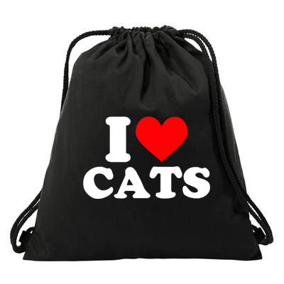 I Heart Cats Shirt I Heart Cats Tshirt I Love Cats Shirt Drawstring Bag