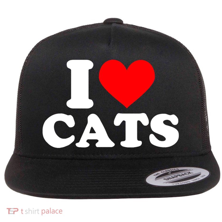 I Heart Cats Shirt I Heart Cats Tshirt I Love Cats Shirt Flatbill Hat