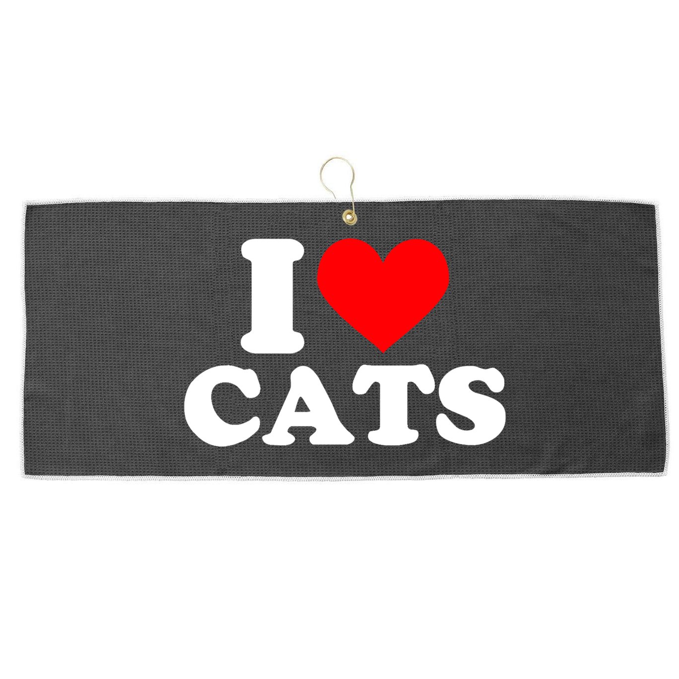 I Heart Cats Shirt I Heart Cats Tshirt I Love Cats Shirt Large Microfiber Waffle Golf Towel