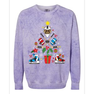 Ice Hockey Christmas Ornament Tree Funny Xmas Gift Boy Colorblast Crewneck Sweatshirt