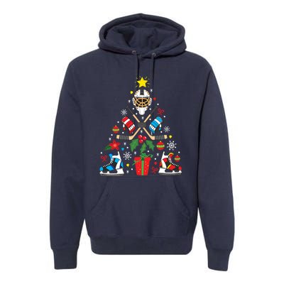 Ice Hockey Christmas Ornament Tree Funny Xmas Gift Boy Premium Hoodie