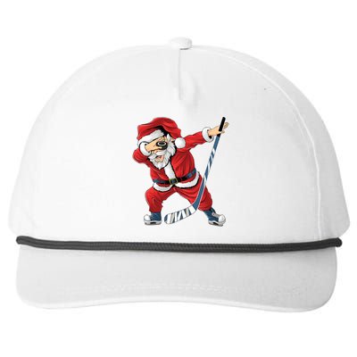 Ice Hockey Dabbing Santa Claus Hockey Player Christmas Gift Snapback Five-Panel Rope Hat