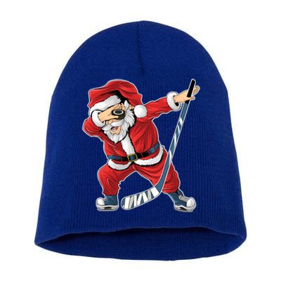 Ice Hockey Dabbing Santa Claus Hockey Player Christmas Gift Short Acrylic Beanie