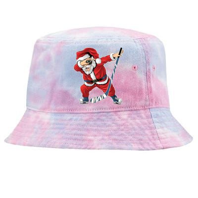 Ice Hockey Dabbing Santa Claus Hockey Player Christmas Gift Tie-Dyed Bucket Hat