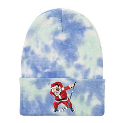 Ice Hockey Dabbing Santa Claus Hockey Player Christmas Gift Tie Dye 12in Knit Beanie