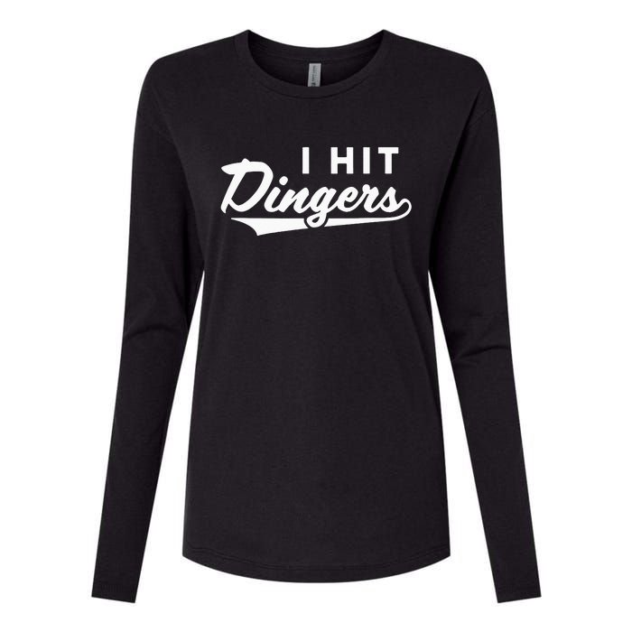 I Hit Dingers Womens Cotton Relaxed Long Sleeve T-Shirt