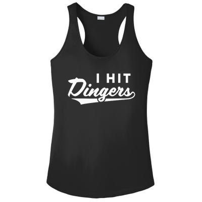 I Hit Dingers Ladies PosiCharge Competitor Racerback Tank