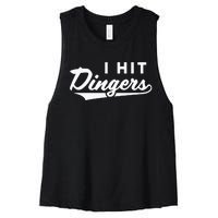 I Hit Dingers Women's Racerback Cropped Tank