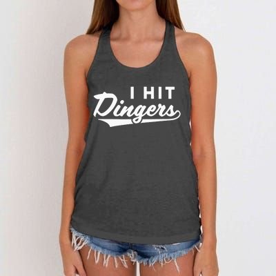 I Hit Dingers Women's Knotted Racerback Tank