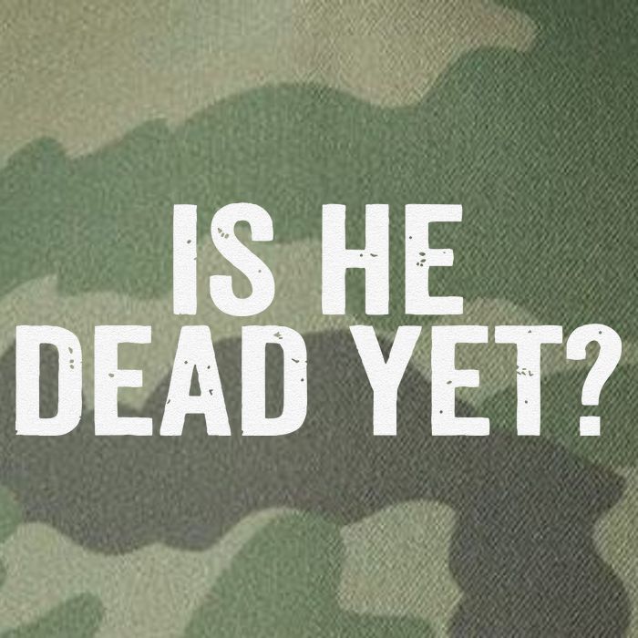Is He Dead Yet Back Print Legacy Tie Dye Trucker Hat