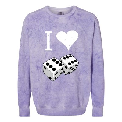 I Heart Dice Rolling Playing Betting Gambling Love Colorblast Crewneck Sweatshirt