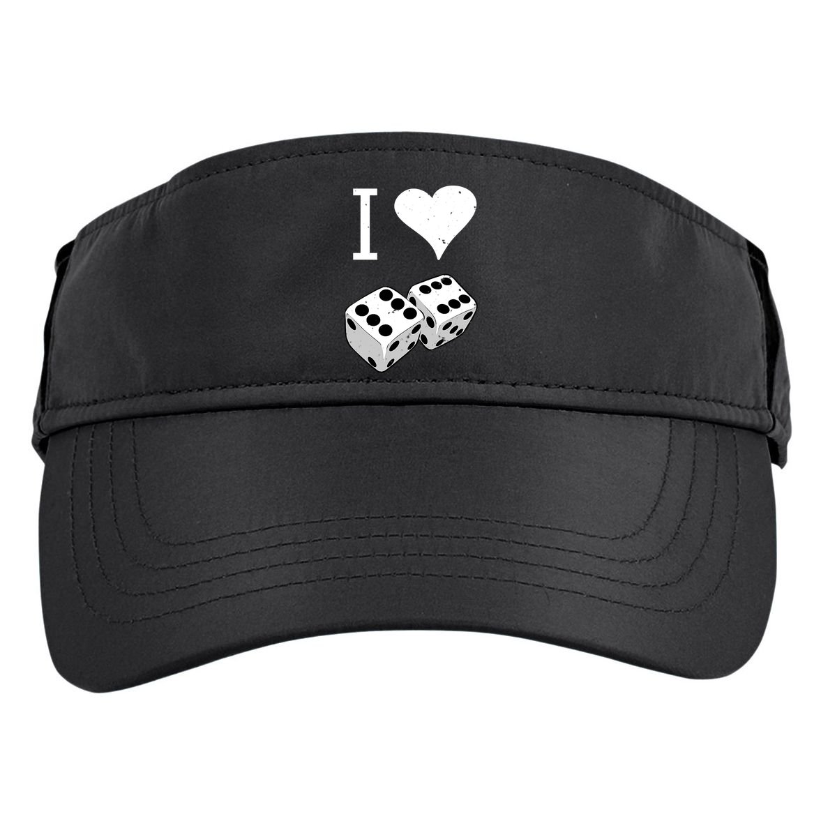 I Heart Dice Rolling Playing Betting Gambling Love Adult Drive Performance Visor