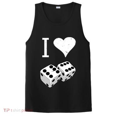 I Heart Dice Rolling Playing Betting Gambling Love PosiCharge Competitor Tank