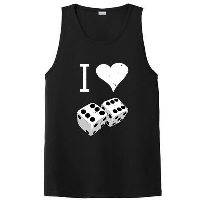 I Heart Dice Rolling Playing Betting Gambling Love PosiCharge Competitor Tank