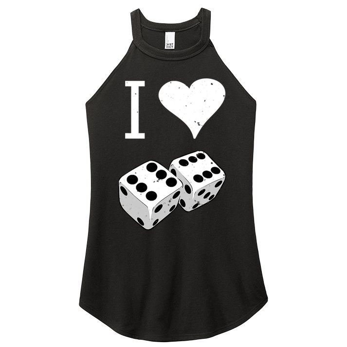 I Heart Dice Rolling Playing Betting Gambling Love Women's Perfect Tri Rocker Tank