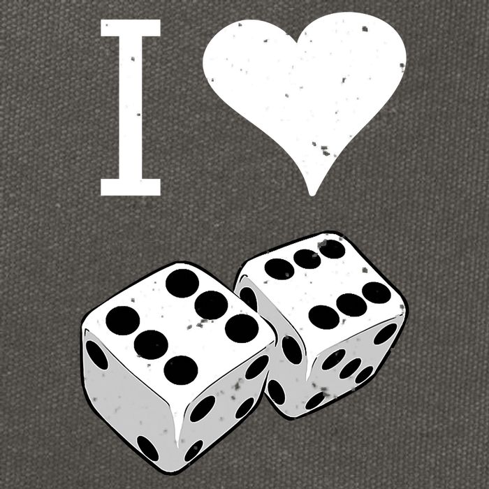 I Heart Dice Rolling Playing Betting Gambling Love Cotton Canvas Backpack