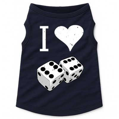 I Heart Dice Rolling Playing Betting Gambling Love Doggie Tank