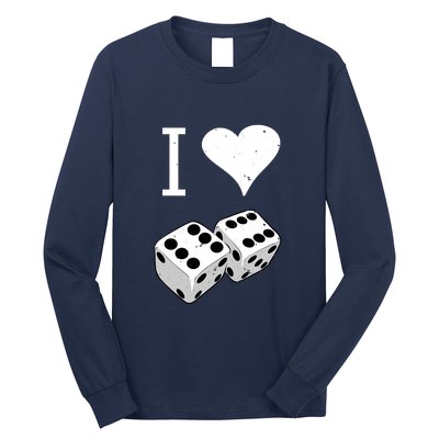 I Heart Dice Rolling Playing Betting Gambling Love Long Sleeve Shirt