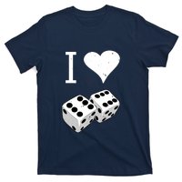 I Heart Dice Rolling Playing Betting Gambling Love T-Shirt