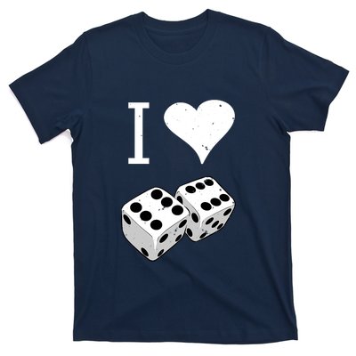 I Heart Dice Rolling Playing Betting Gambling Love T-Shirt