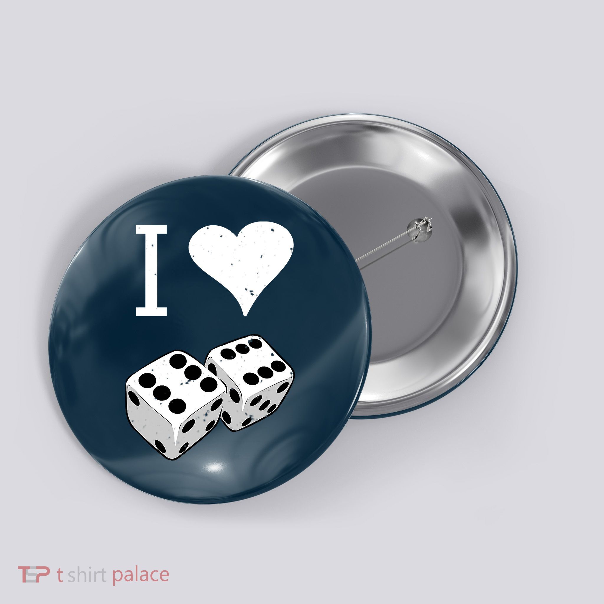I Heart Dice Rolling Playing Betting Gambling Love Button